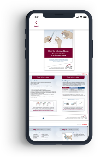 Hizentra app infusion sample